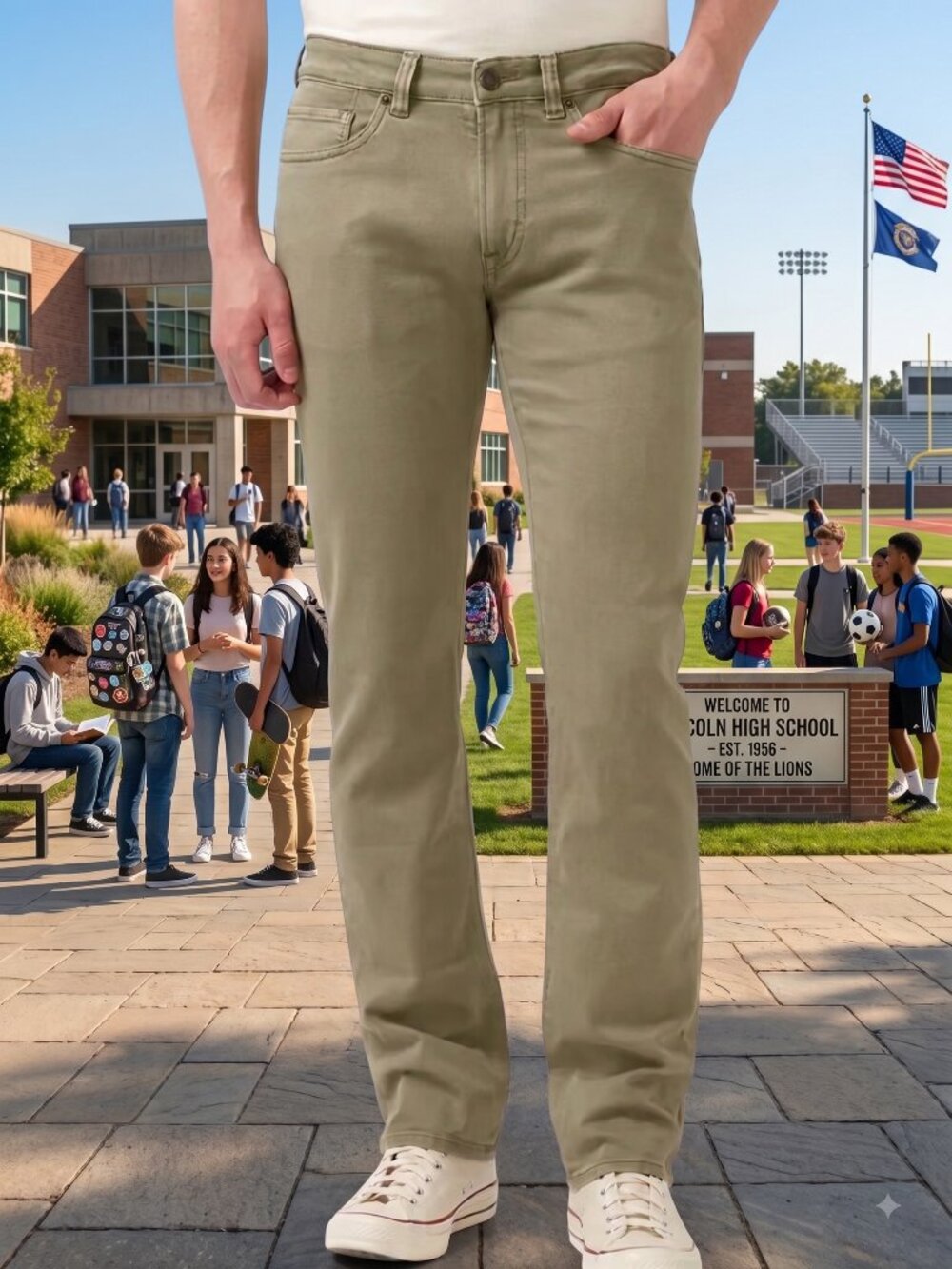 Buffalo David Bitton Ash-x slim jeans green color W40 L34 Slim Stretch
